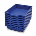 Gratnells Shallow F1 Tray, Royal Blue, 12.3in. x 16.8in. x 3in., Heavy Duty, 8PK F0106P8